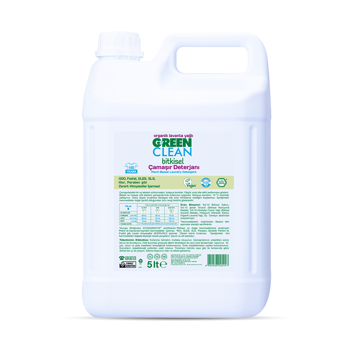 U Green Clean Green Clean Organik Çamaşır Deterjanı 5 Lt