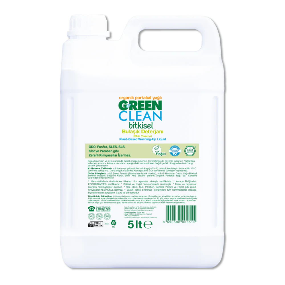 U Green Clean Bitkisel Bulaşık Deterjanı 5LT